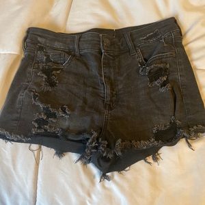 Black jean shorts